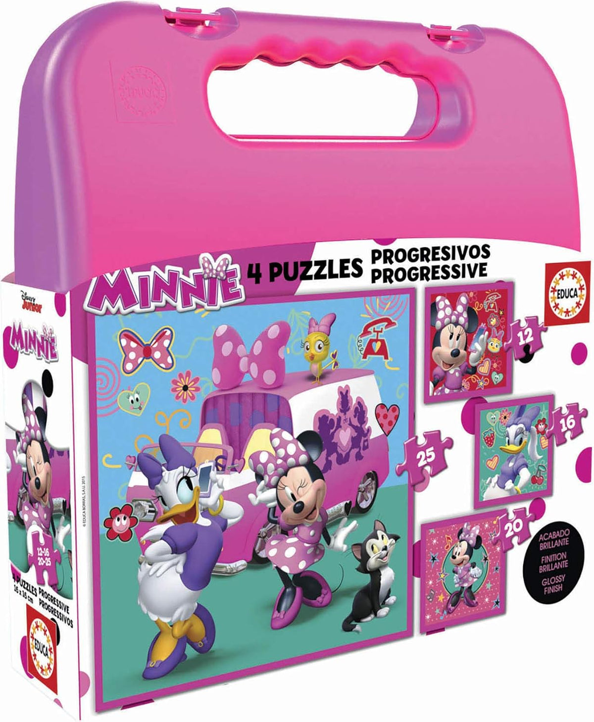 Puzzles progresivos 12-16-20-25 piezas Minnie Mouse en maletín