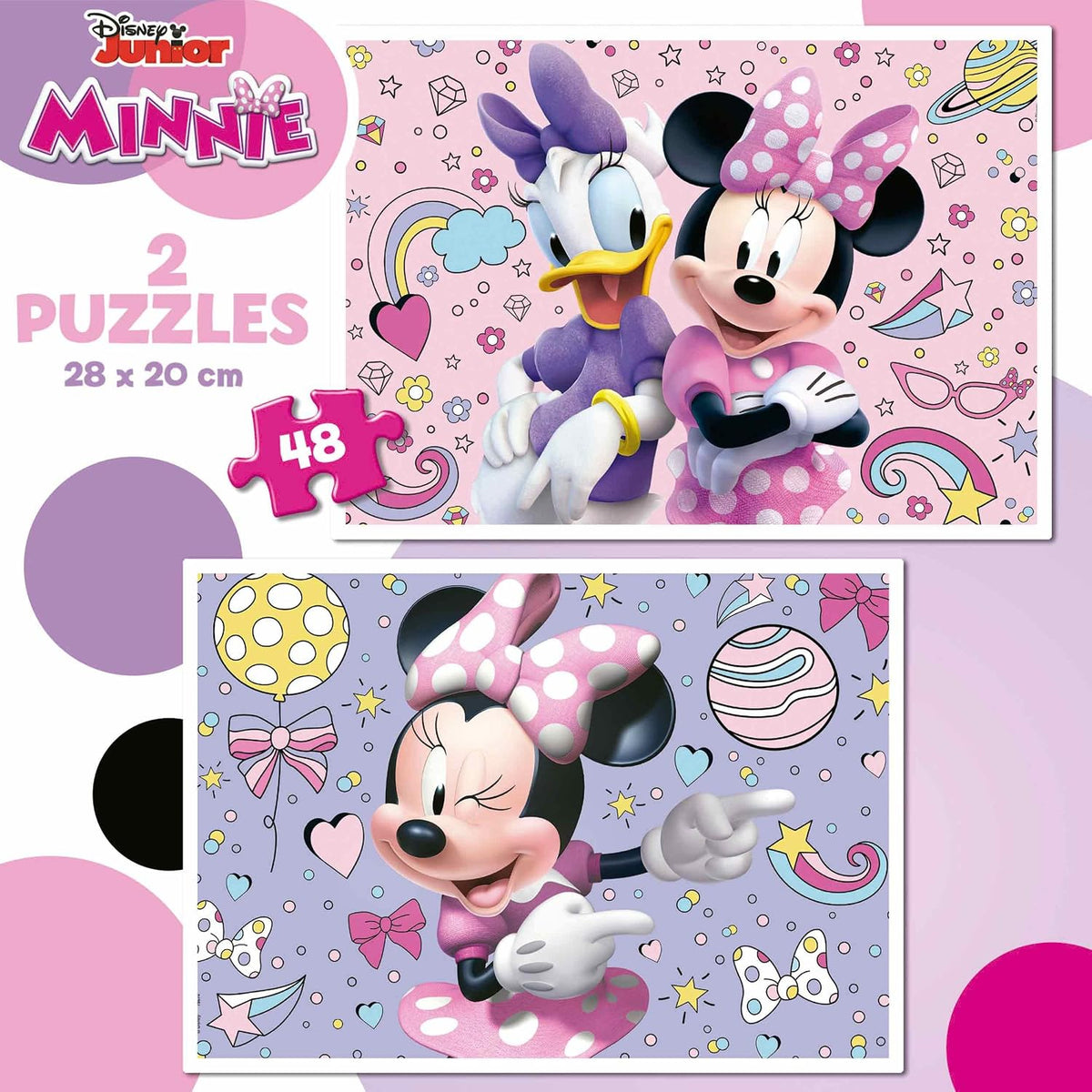 2 Puzzles Minnie Mouse de 48 piezas en caja