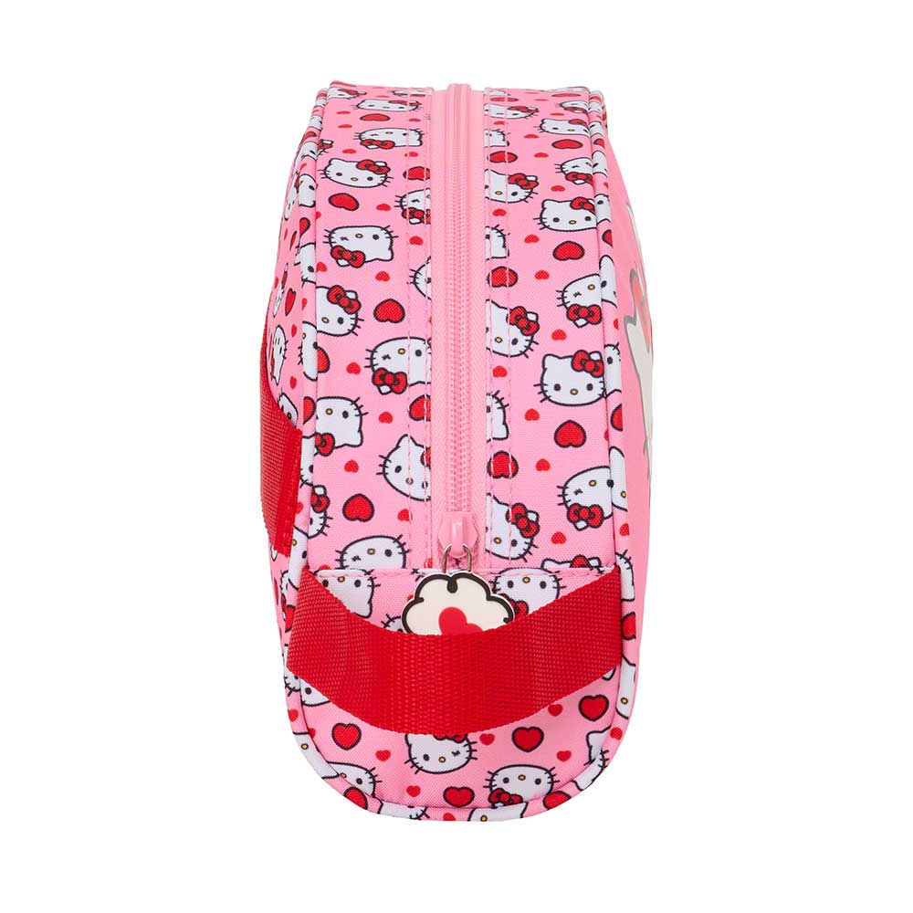 Neceser escolar con asa Hello Kitty adaptable a carro, 26x16X9cm
