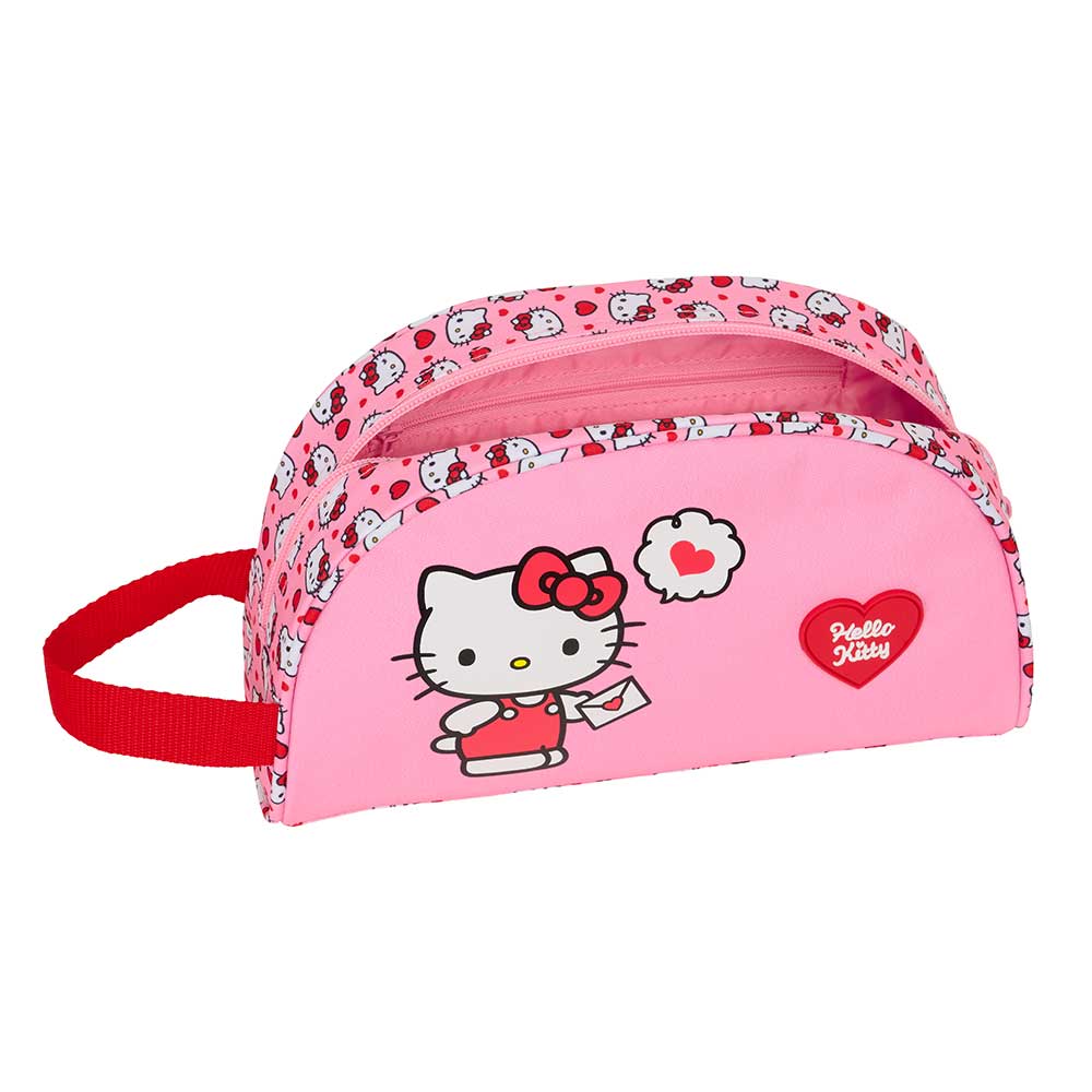 Neceser escolar con asa Hello Kitty adaptable a carro, 26x16X9cm