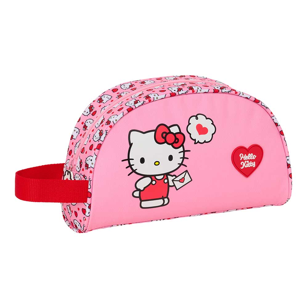 Neceser escolar con asa Hello Kitty adaptable a carro, 26x16X9cm