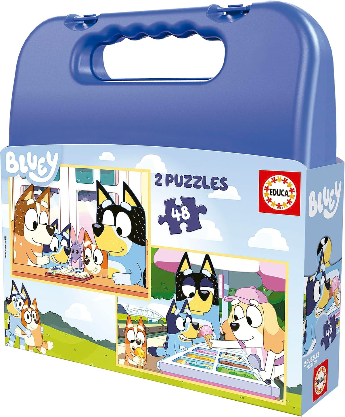 2 Puzzles Bluey de 48 piezas en maletín