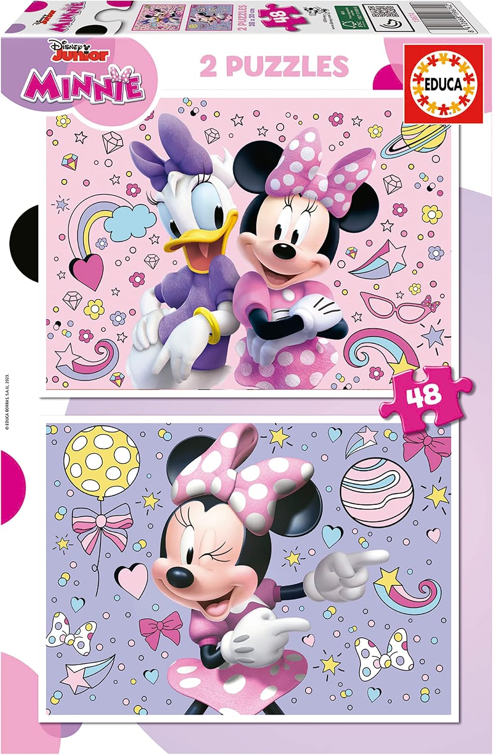 2 Puzzles Minnie Mouse de 48 piezas en caja