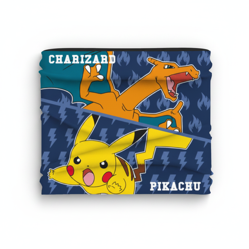 Braga de cuello infantil coralina Pokemon Pikachu y Charizard
