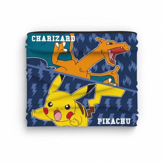 Braga de cuello infantil coralina Pokemon Pikachu y Charizard
