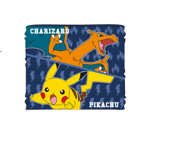 Braga de cuello infantil coralina Pokemon Pikachu y Charizard