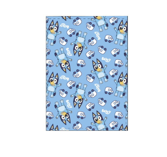 Manta coralina Bluey azul 100x140cm