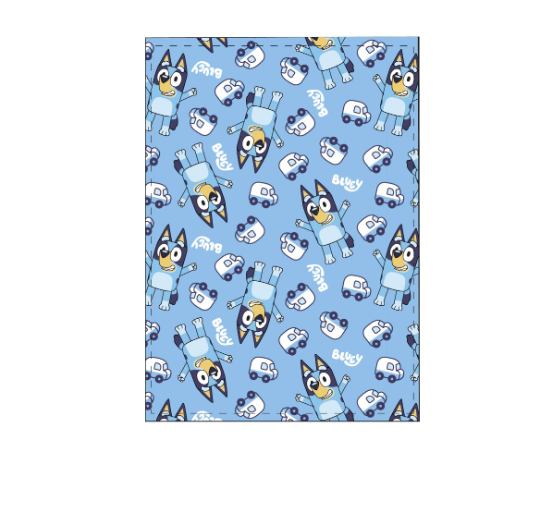 Manta coralina Bluey azul 100x140cm