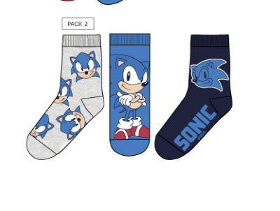 Pack 3 Calcetines Infantiles Sonic The Hedgehog talla 31/34 gris