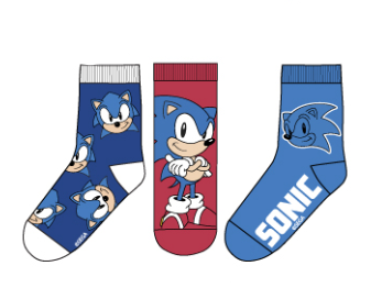 Pack 3 Calcetines Infantiles Sonic The Hedgehog talla 23/26 rojo