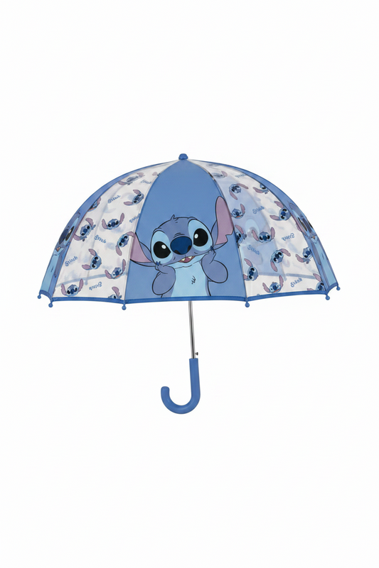 Paraguas Stitch azul transparente campana automático