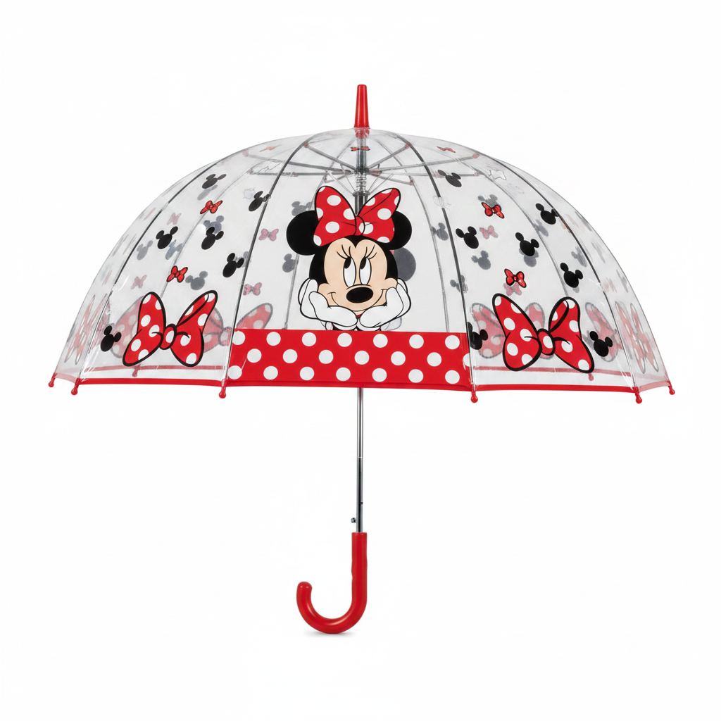 Paraguas de Minnie Mouse rojo campana automático