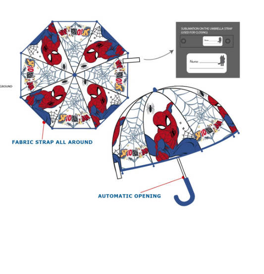 Paraguas de Spiderman Marvel campana automático