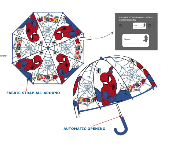 Paraguas de Spiderman Marvel campana automático
