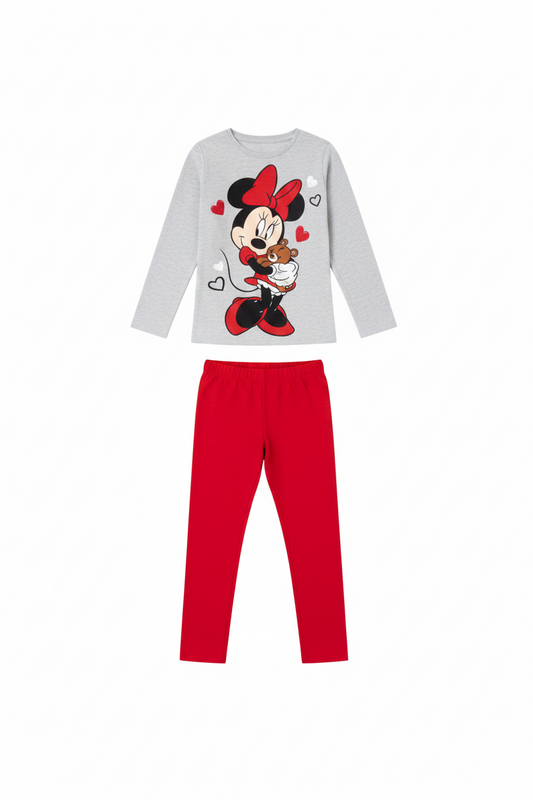 Pijama infantil largo Minnie Mouse algodón talla 8 años (128cm)