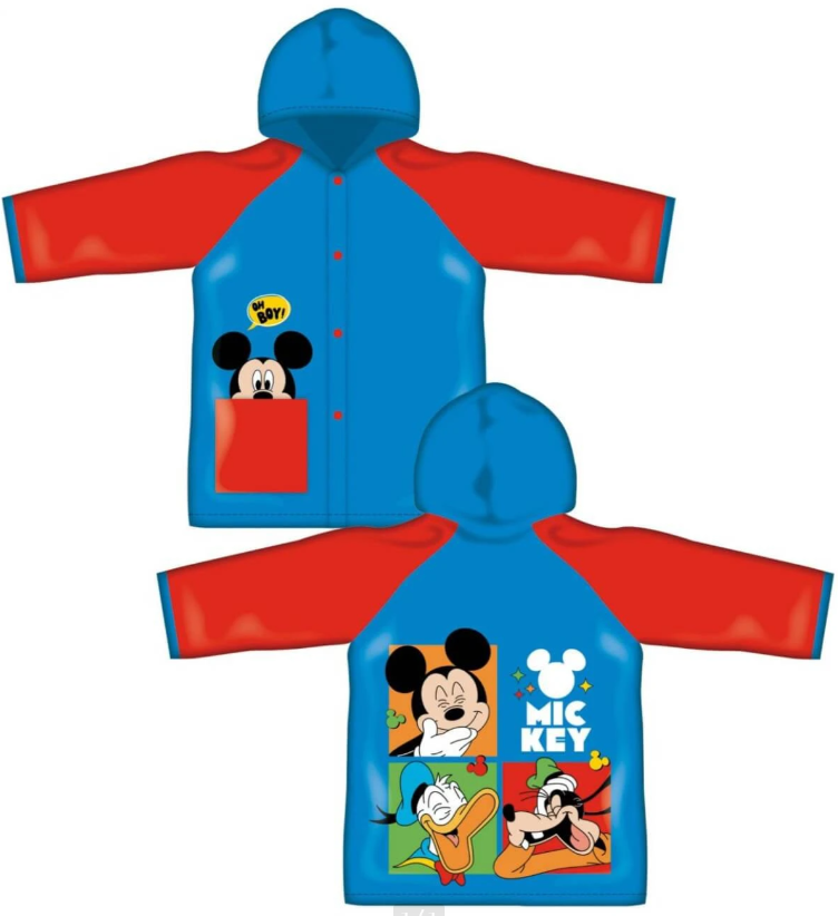 Poncho chubasquero impermeable de Mickey Mouse con capucha talla 6 años