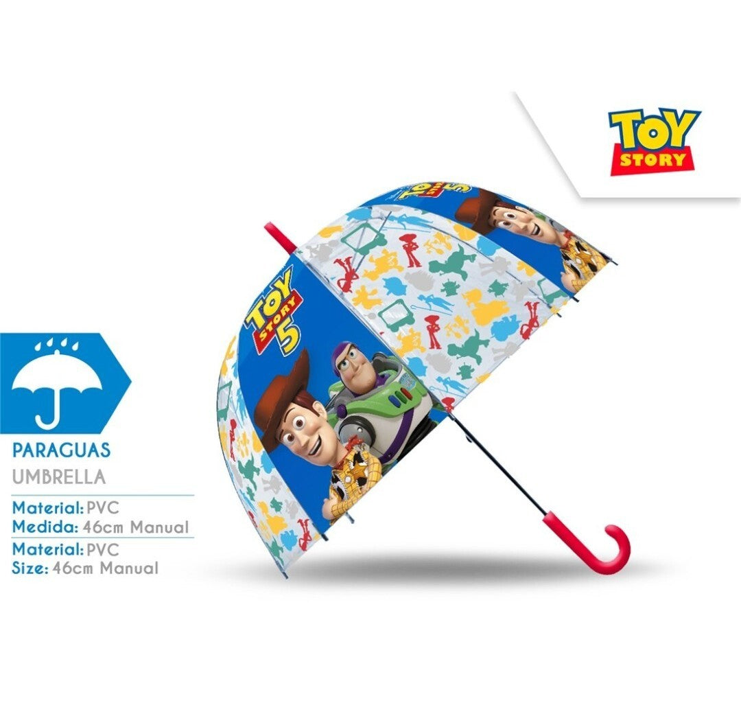 Paraguas infantil Toy Story manual campana 46cm transparente