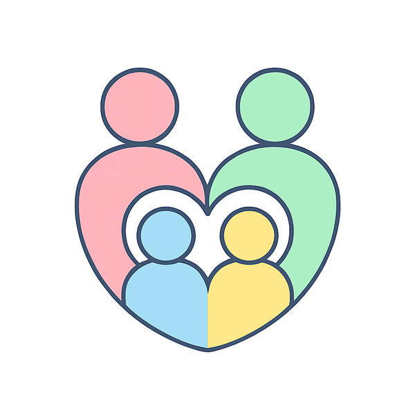 Icono de familia de cuatro en forma de corazón para Tarjeta de regalo DosPorDos