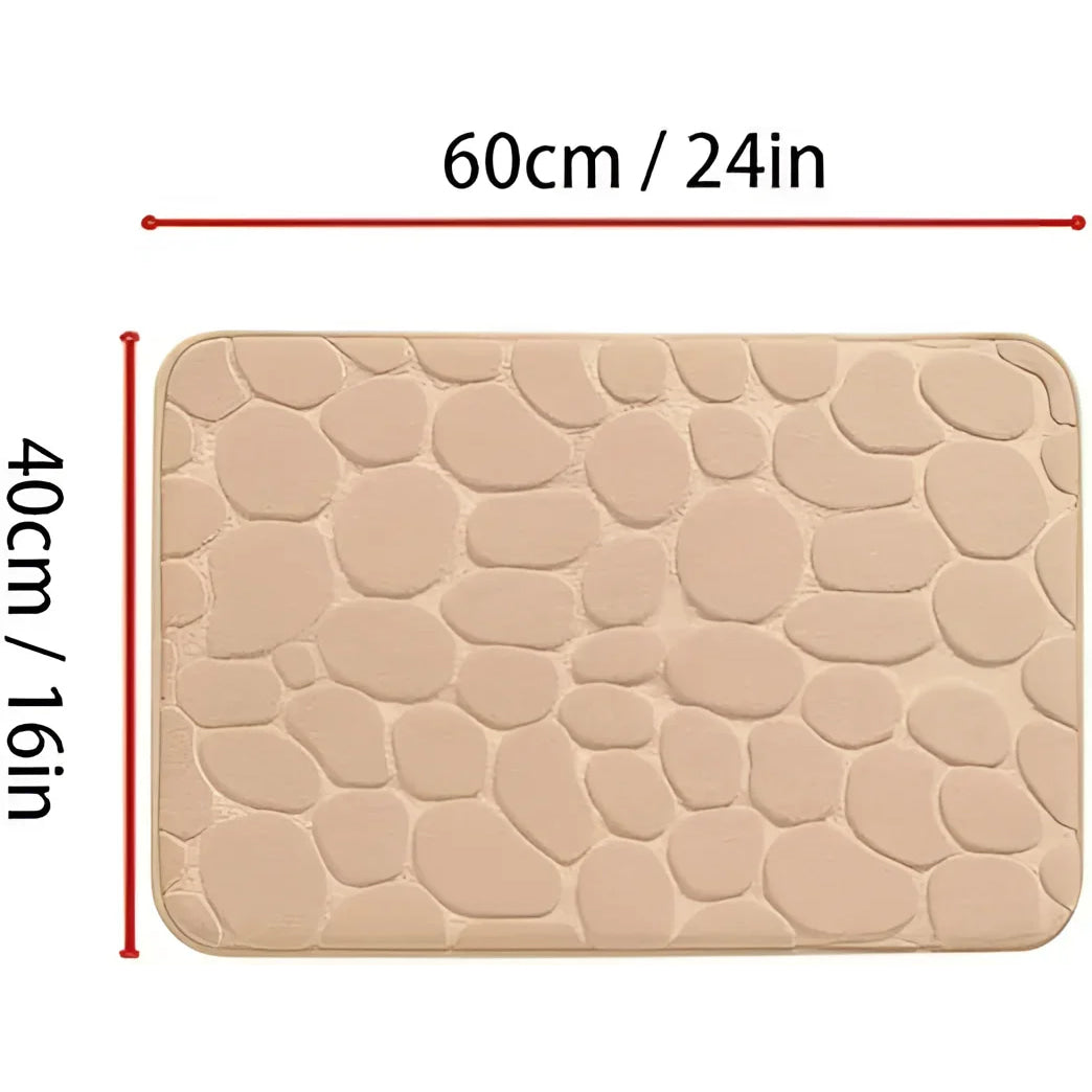 Alfombra de baño antideslizante efecto piedra camel (40x60cm)
