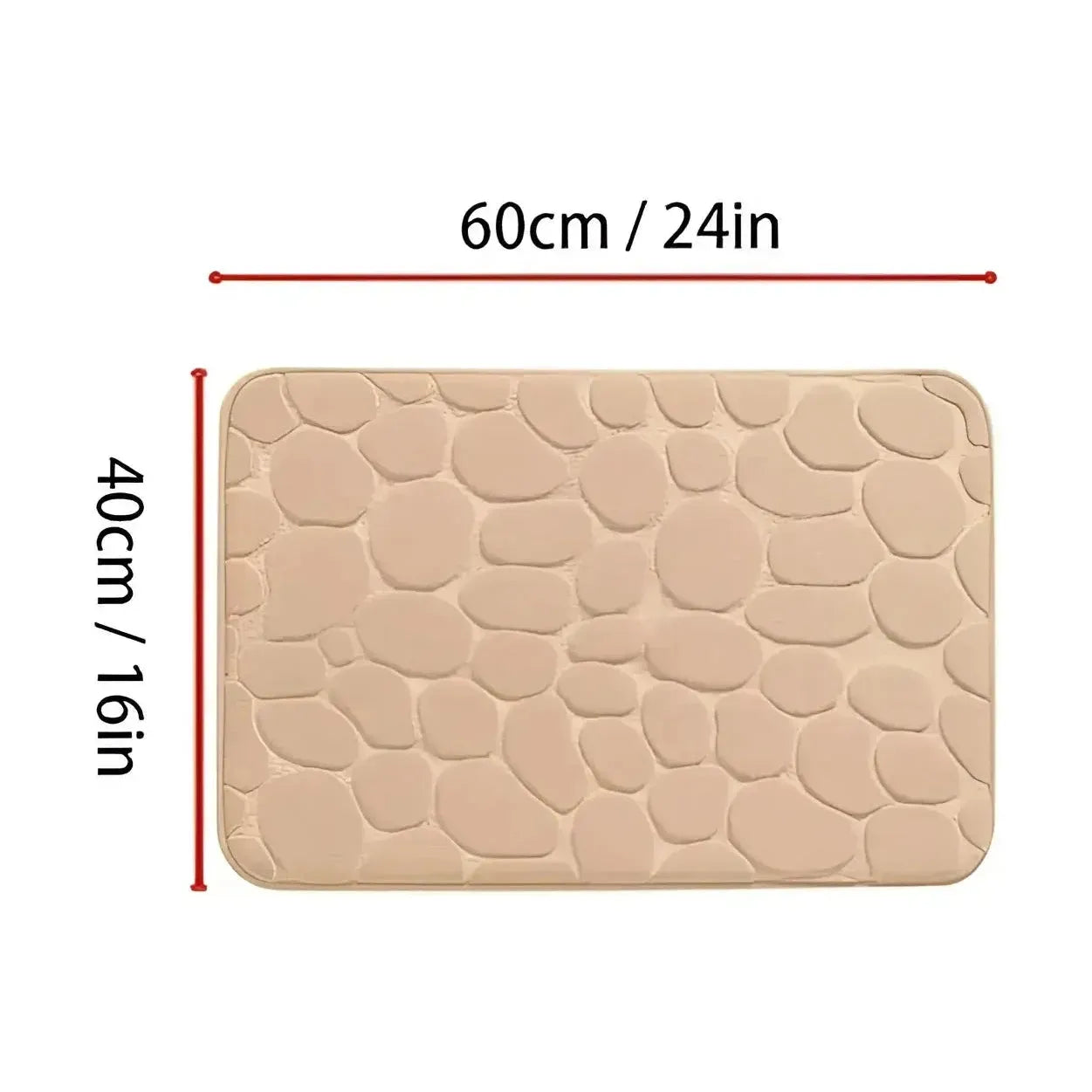 Alfombra de baño antideslizante efecto piedra camel (40x60cm)