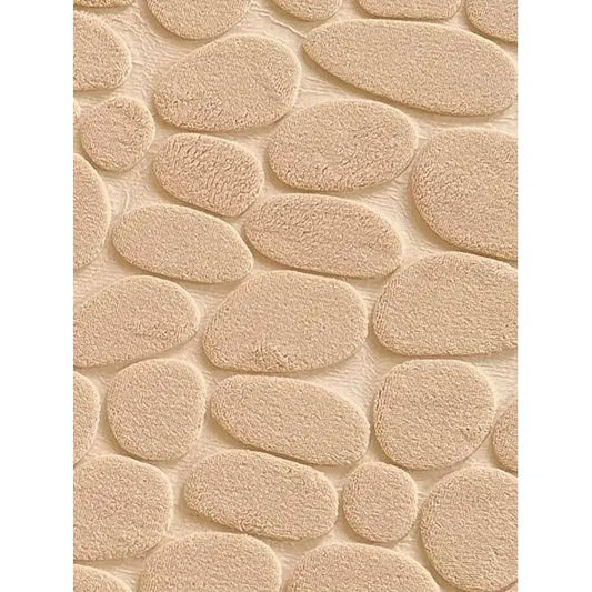 Alfombra de baño antideslizante efecto piedra camel (40x60cm)