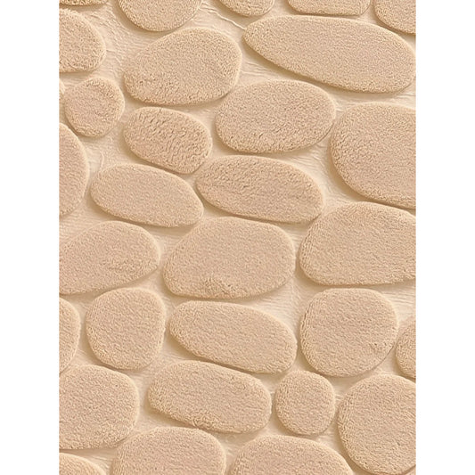 Alfombra de baño antideslizante efecto piedra camel (40x60cm)