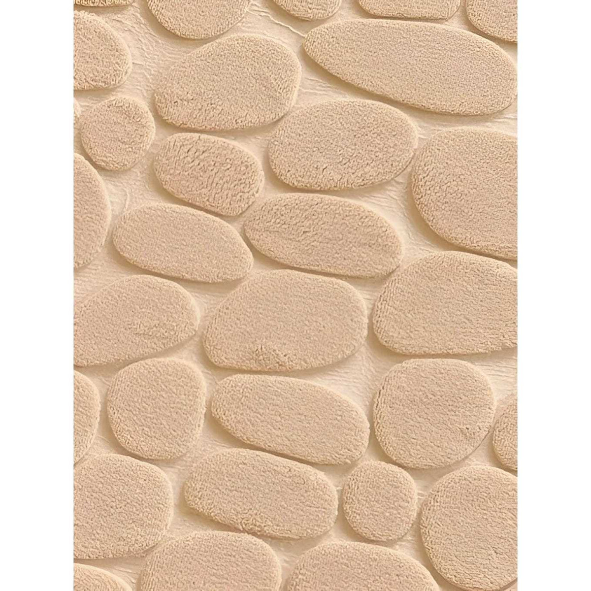 Alfombra de baño antideslizante efecto piedra camel 40x60cm