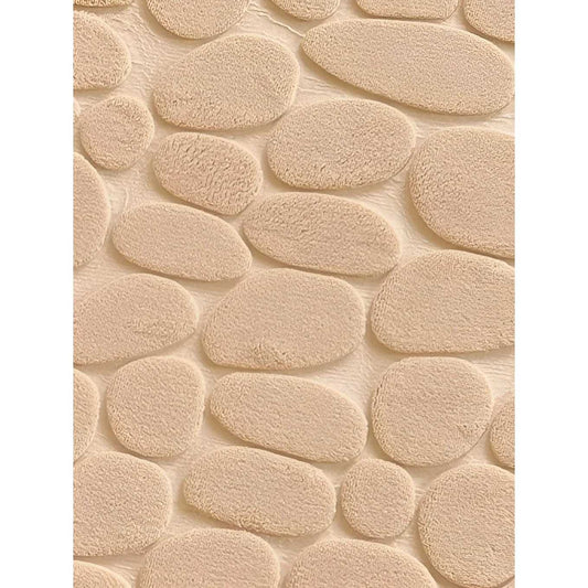 Alfombra de baño antideslizante efecto piedra camel 40x60cm