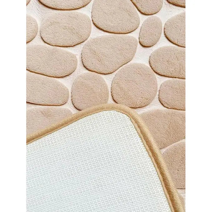 Alfombra de baño antideslizante efecto piedra camel (40x60cm)