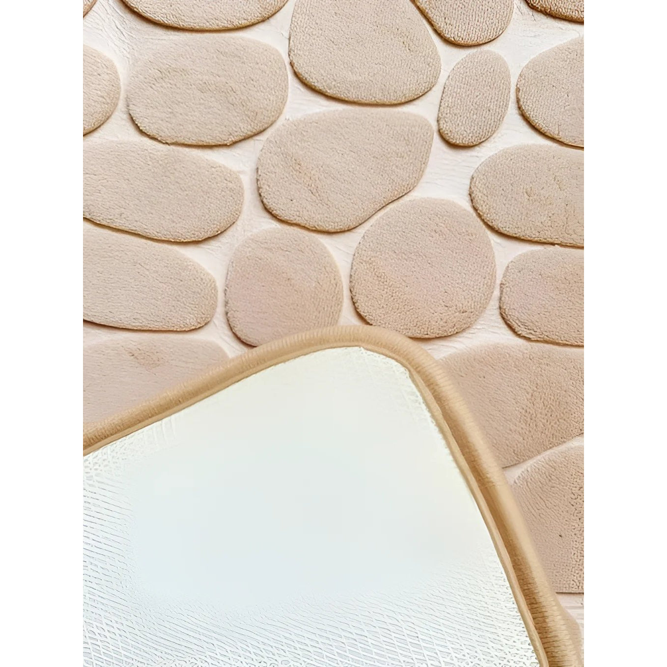 Alfombra de baño antideslizante efecto piedra camel (40x60cm)