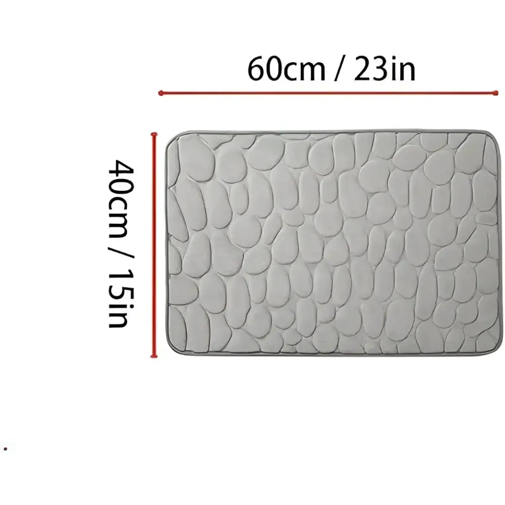 Alfombra de baño antideslizante efecto piedra gris (40x60cm)