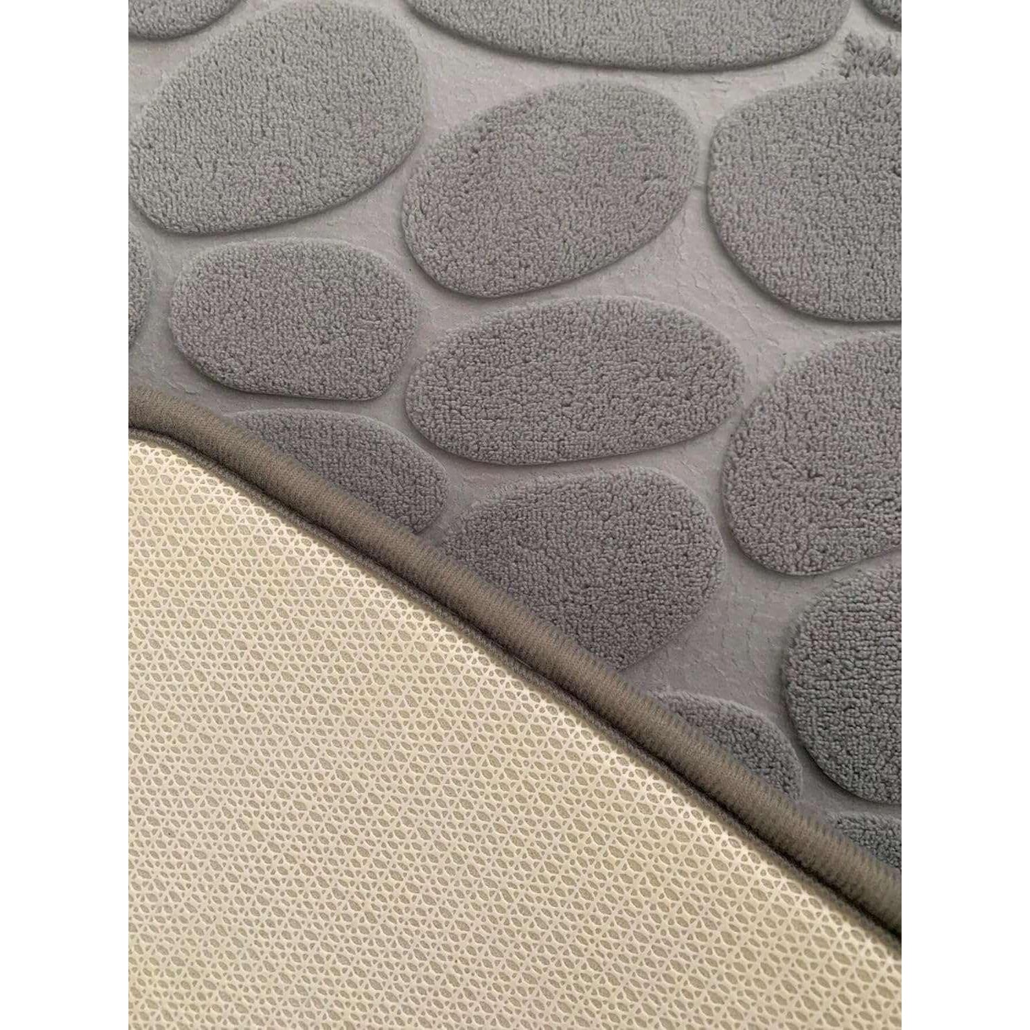 Alfombra de baño antideslizante efecto piedra gris (50x80cm)