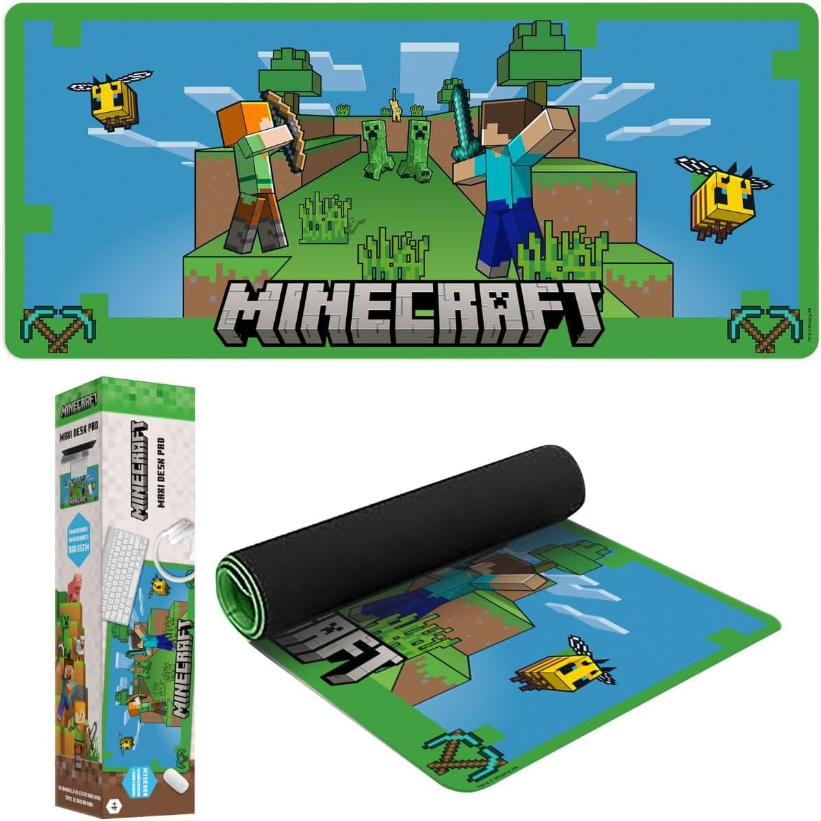 Alfombrilla de escritorio grande maxi MINECRAFT 80x35cm