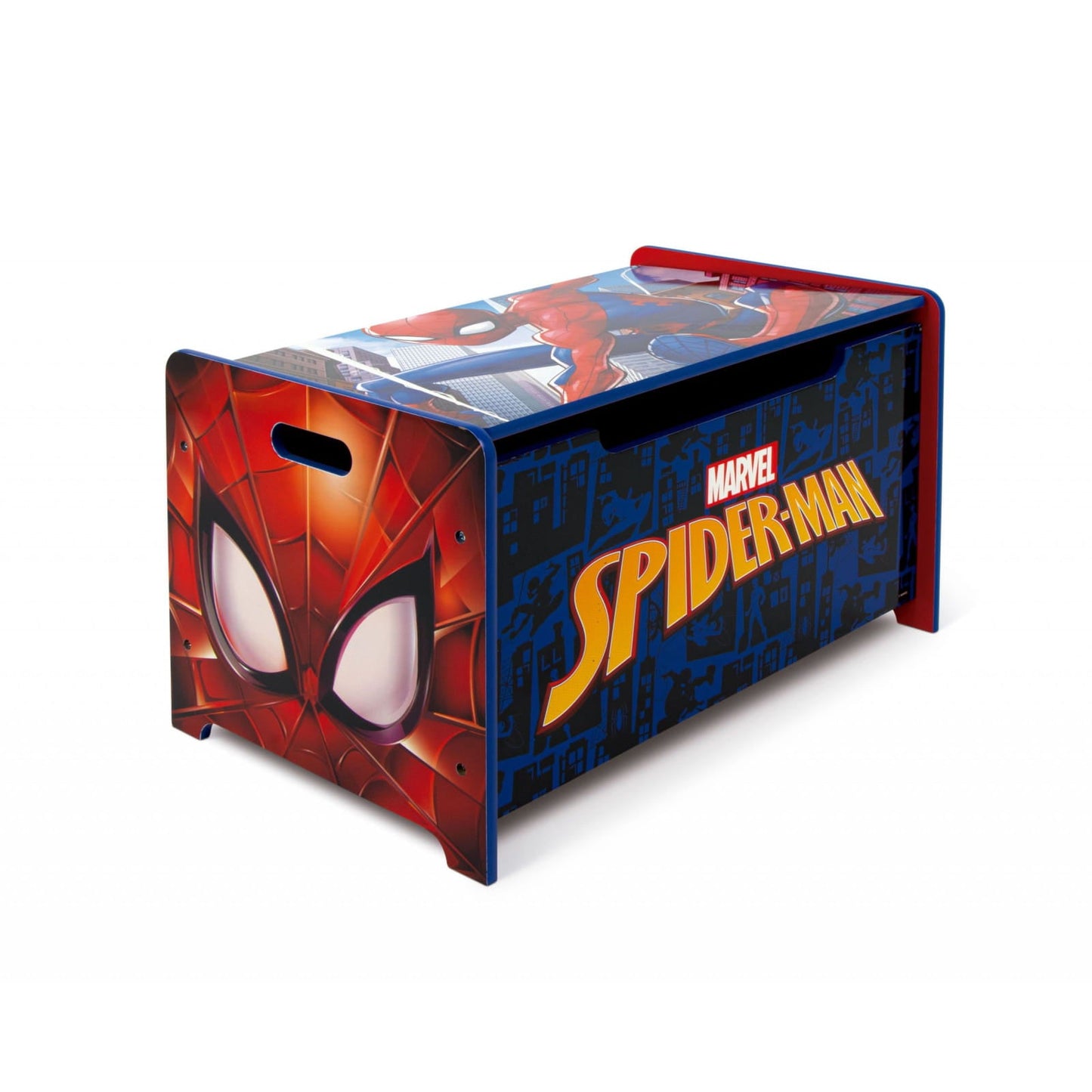 Banco baul juguetero infantil de Spiderman para almacenar juguetes