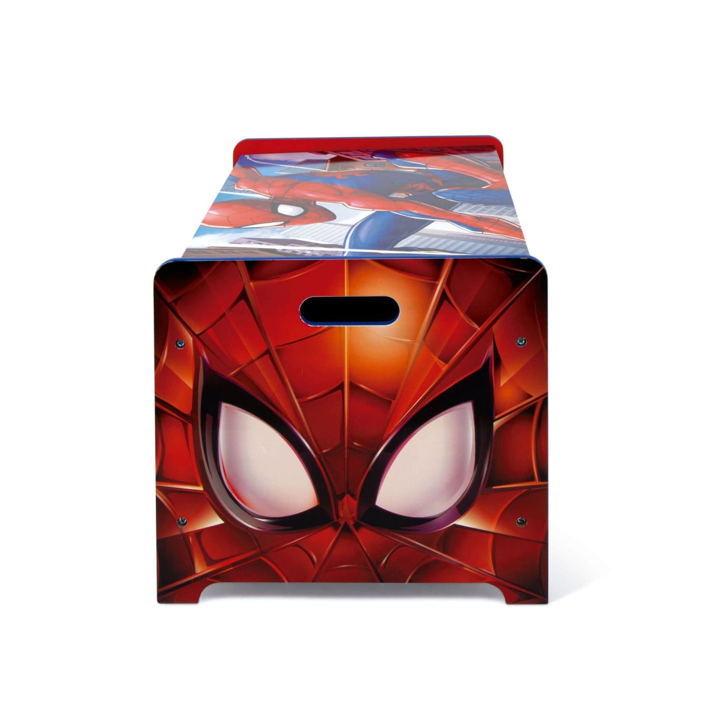 Banco baul juguetero infantil de Spiderman para almacenaje