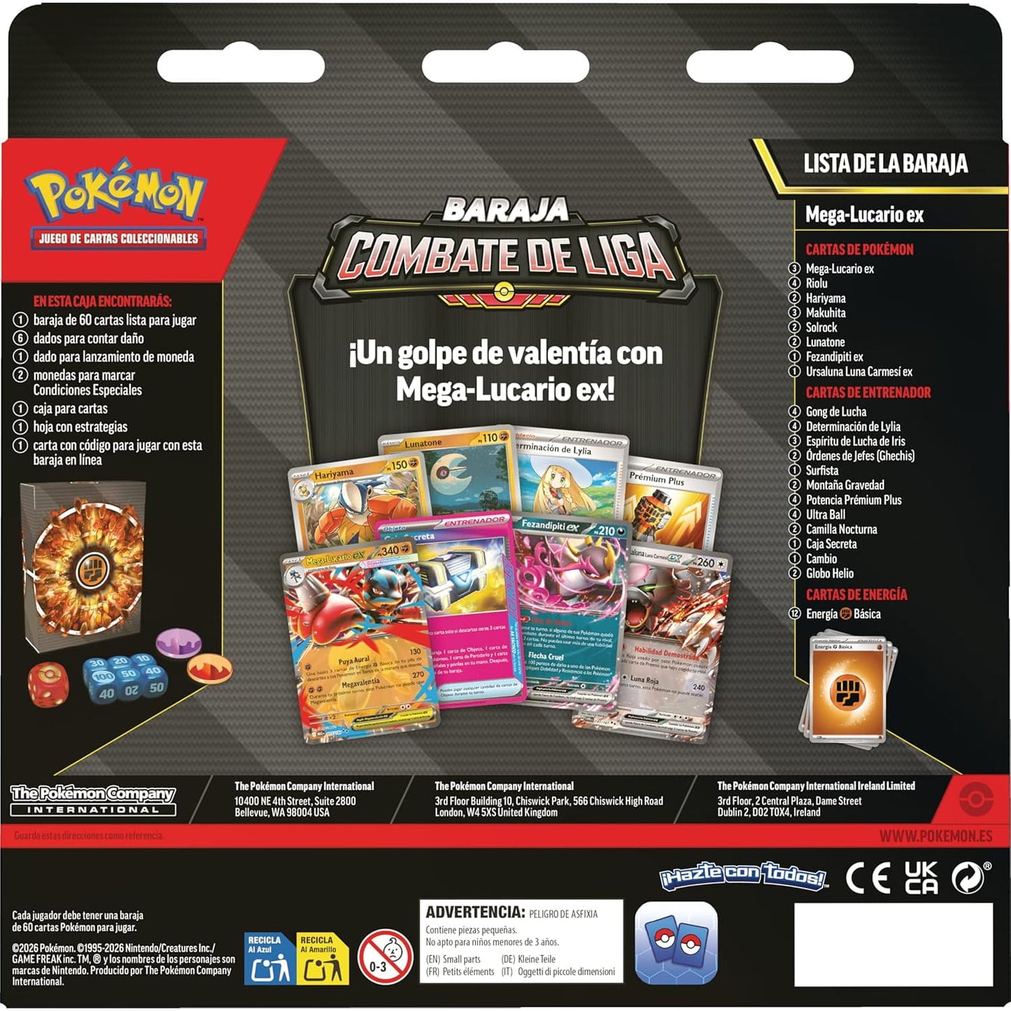 Baraja de juego Pokemon League Battle 2026 - cartas