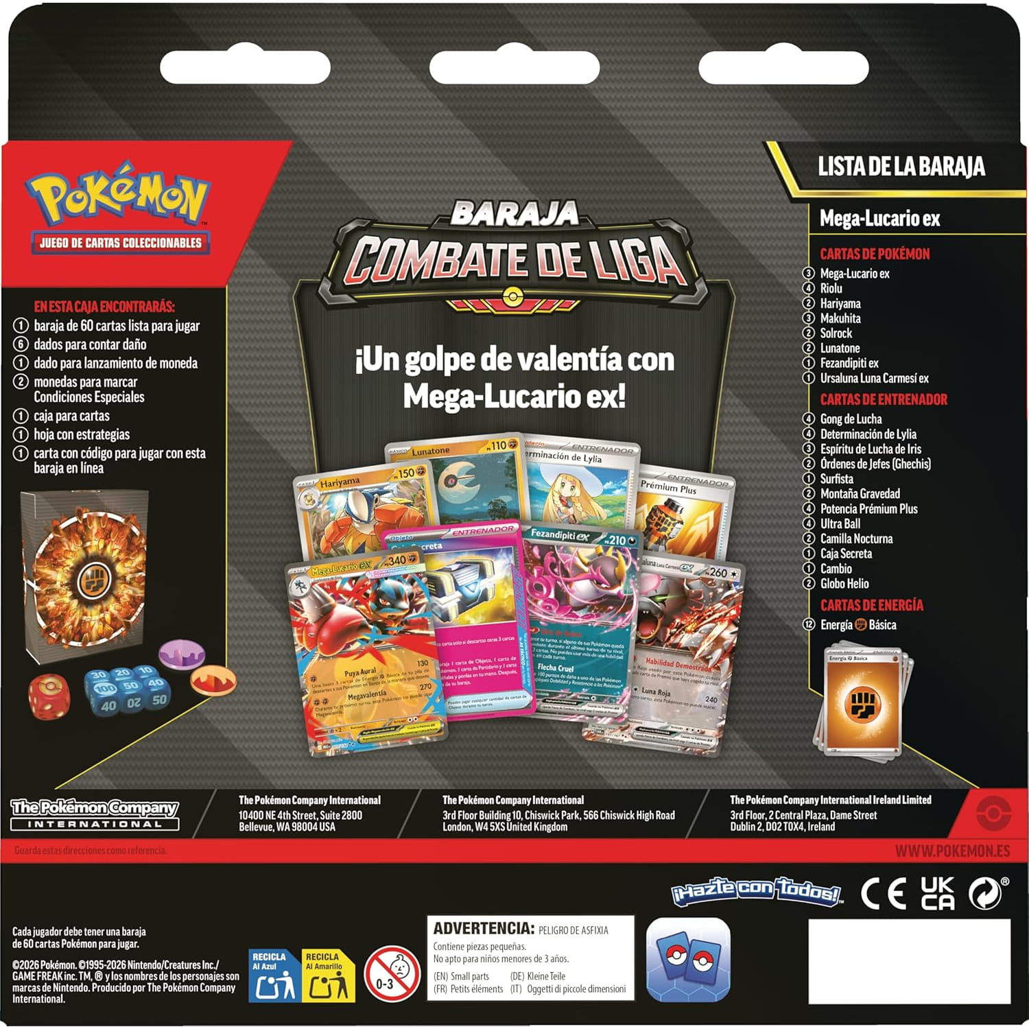 Baraja de juego Pokemon League Battle 2026 - cartas