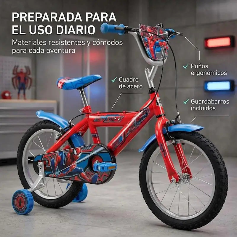 Bicicleta niños Spiderman Marvel 16’’ (5/8 años) - bicicleta