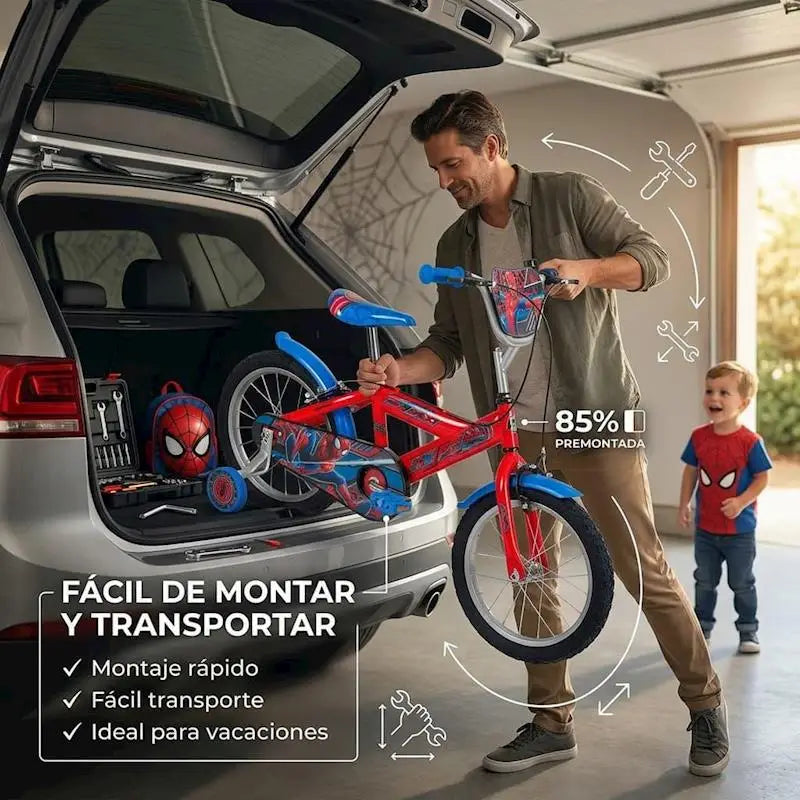 Bicicleta niños Spiderman Marvel 16’’ (5/8 años) - bicicleta