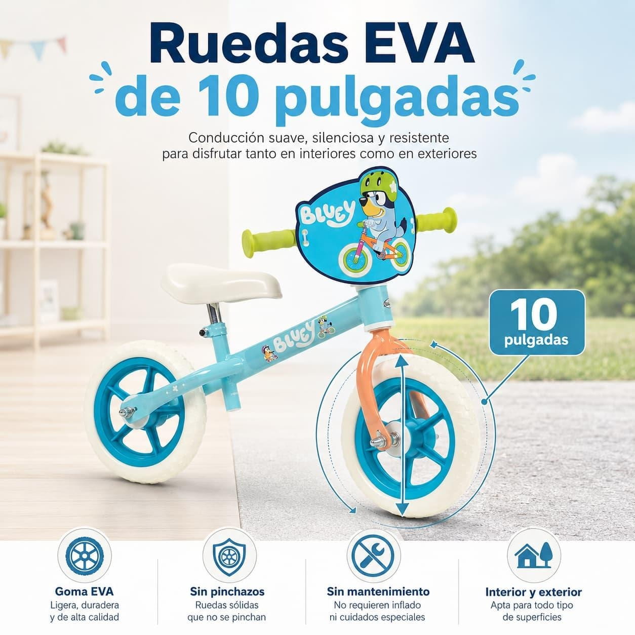Bicicleta sin pedales 10’’ Bluey (más de 2 años) - Bici