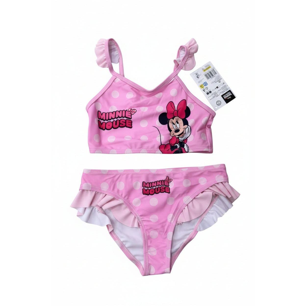 Bikini Minnie Mouse rosa lunares Disney infantil talla 7/8 años - Bañador