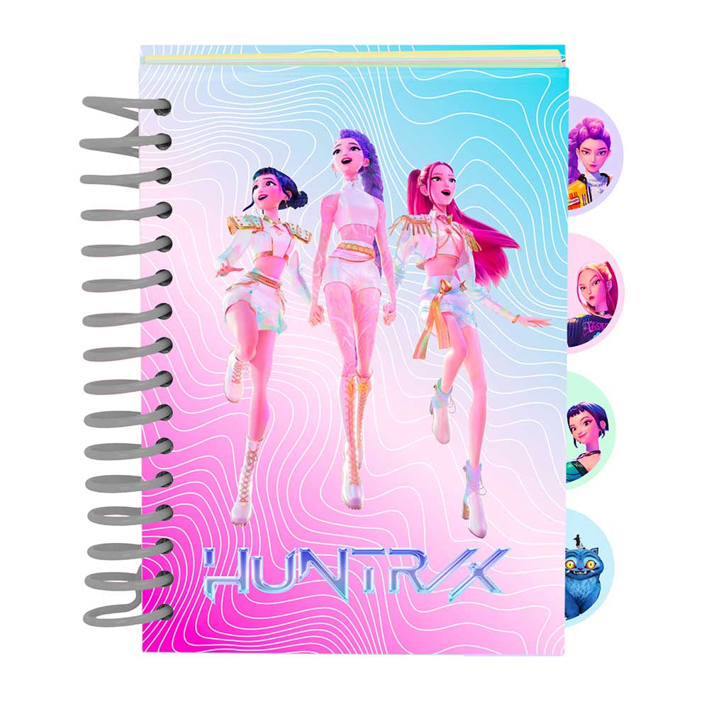 Bloc de notas A6 K-POP Demon Hunters - Huntrix 80 hojas con separadores - libreta