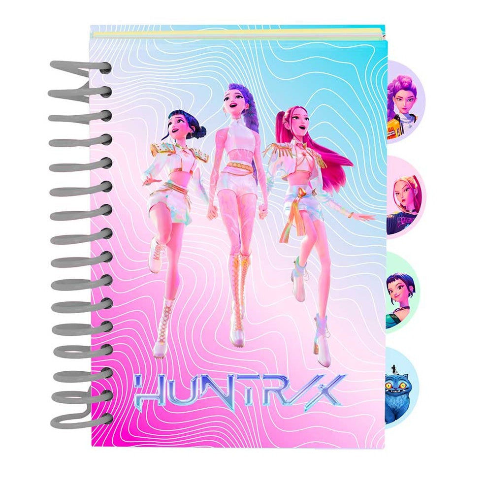 Bloc de notas A6 K-POP Demon Hunters - Huntrix 80 hojas con separadores - libreta