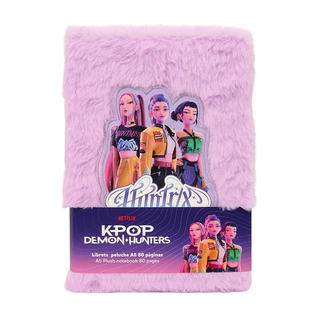 Bloc de notas peluche A5 K-POP Demon Hunters - Huntrix 80 hojas libreta