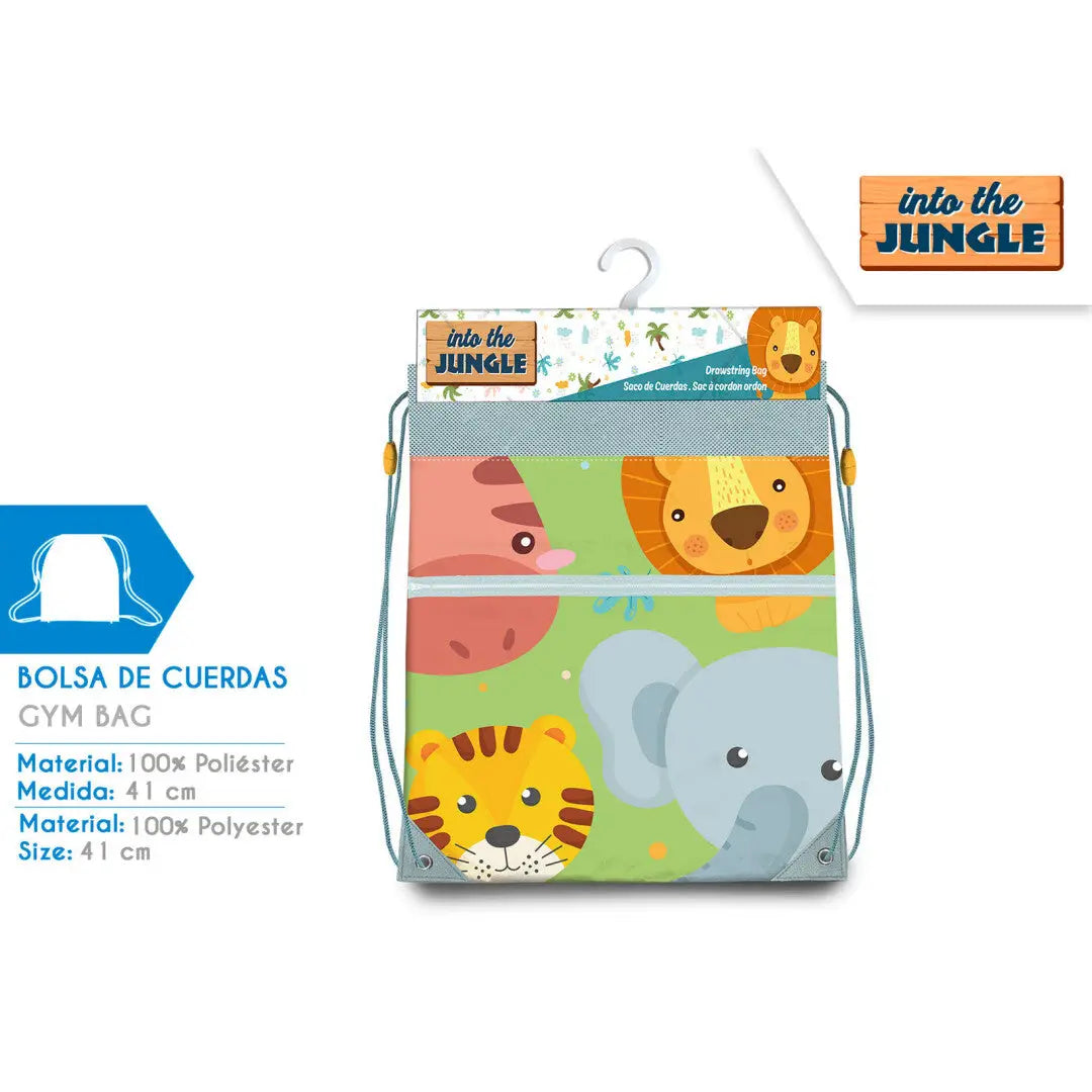 Bolsa almuerzo Gym Bag infantil niños IN TO THE JUNGLE 30x40cm - Reloj