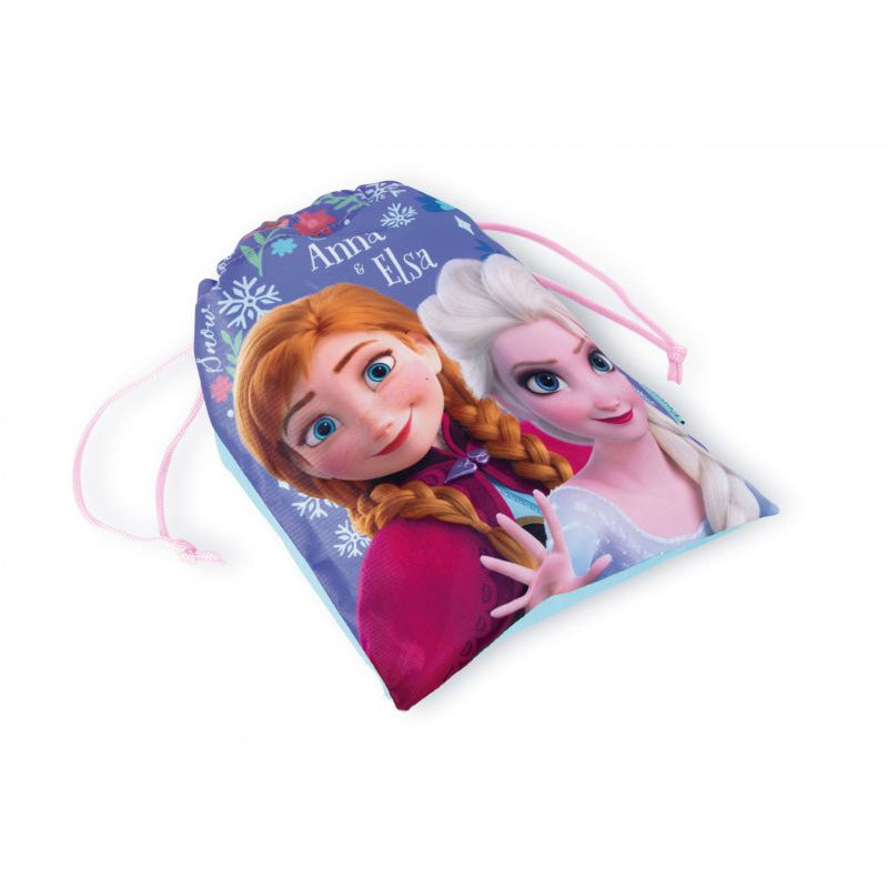 Bolsa almuerzo o merienda Frozen Anna y Elsa Disney 26x22cm saco de cuerdas