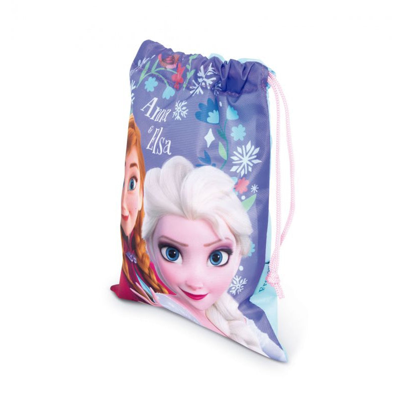 Bolsa almuerzo o merienda Frozen Anna y Elsa Disney 26x22cm saco de cuerdas