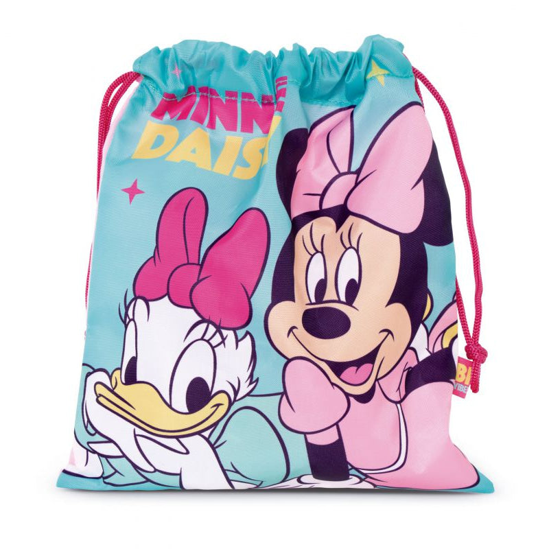 Bolsa almuerzo o merienda Minnie Mouse y Daisy Disney 26x22cm saco de cuerdas