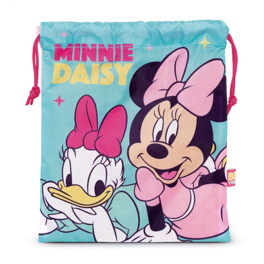 Bolsa almuerzo o merienda Minnie Mouse y Daisy Disney 26x22cm saco de cuerdas