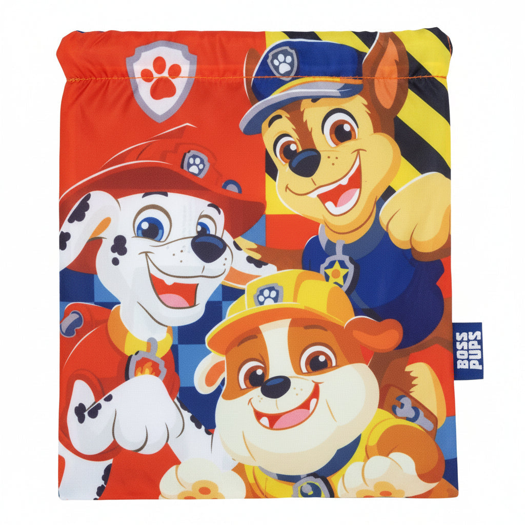 Bolsa almuerzo o merienda Patrulla canina (Paw Patrol) 26x23cm saco de cuerdas